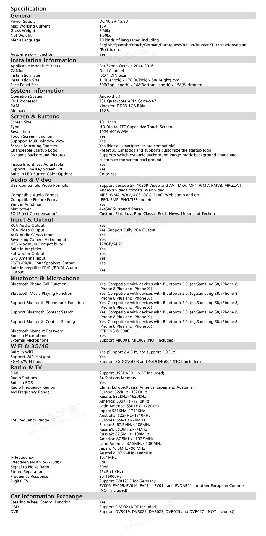 Excellent 10.1" Android 8.1 OS Car Multimedia Navigation GPS Radio for Skoda Octavia 2014-2016 with Picture-in-Picture Function Support 25 Excellent 10.1" Android 8.1 OS Car Multimedia Navigation GPS Radio for Skoda Octavia 2014-2016 with Picture-in-Picture Function Support 25