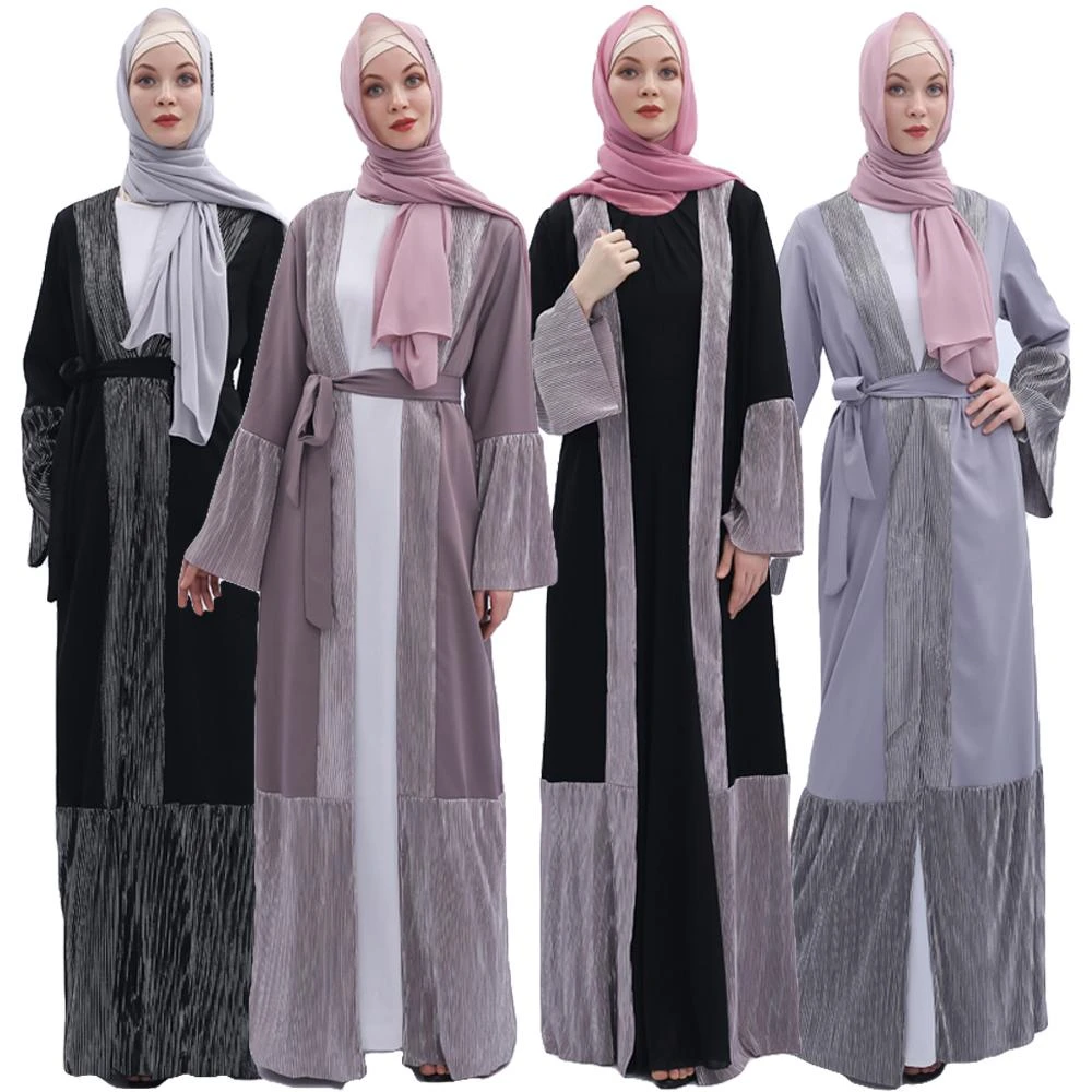 Abaya Dubai Open Kimono Kaftan Muslim Women Maxi Dress Cardigan Long Jilbab Gown