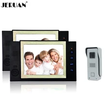 JERUAN 8 pulgadas teléfono video de la puerta sistema de intercomunicación 1 Cámara de 2 monitores de sistema a prueba de lluvia con grabación de vídeo y tomar la foto