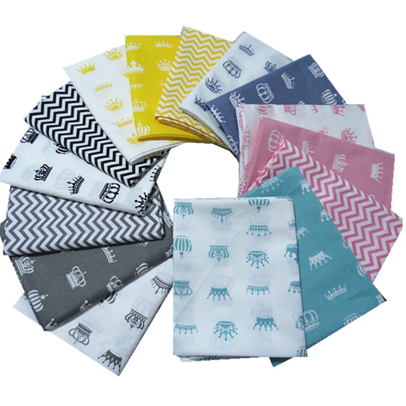 1 Meter Crown Printed 100 Cotton Twill Quilting Fabric, Patchwork