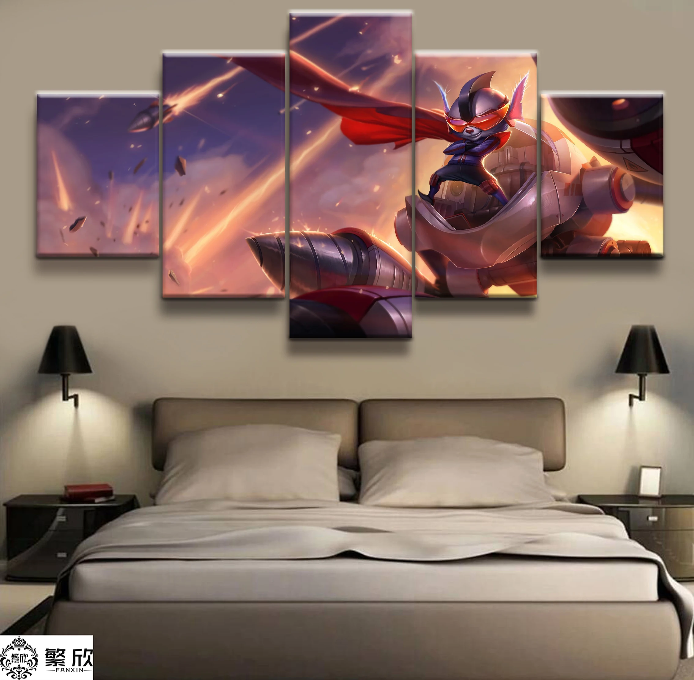 

Hot Sales Without Frame 5 Panels Picture LOL League of Legends Rumble Print Artwork Wall Canvas Art Canvas Painting Wholesale