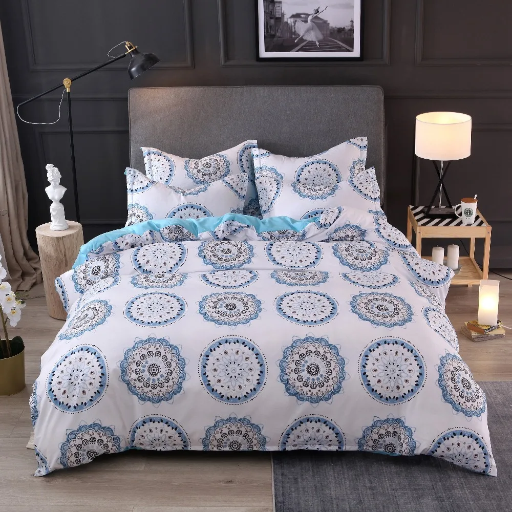 2019 Simple Bedding Set 3pcs2pcs Duvet Cover Pillowcase Single King Queen Size Comforter Cover Set With Pillow Sham No Sheet (7)