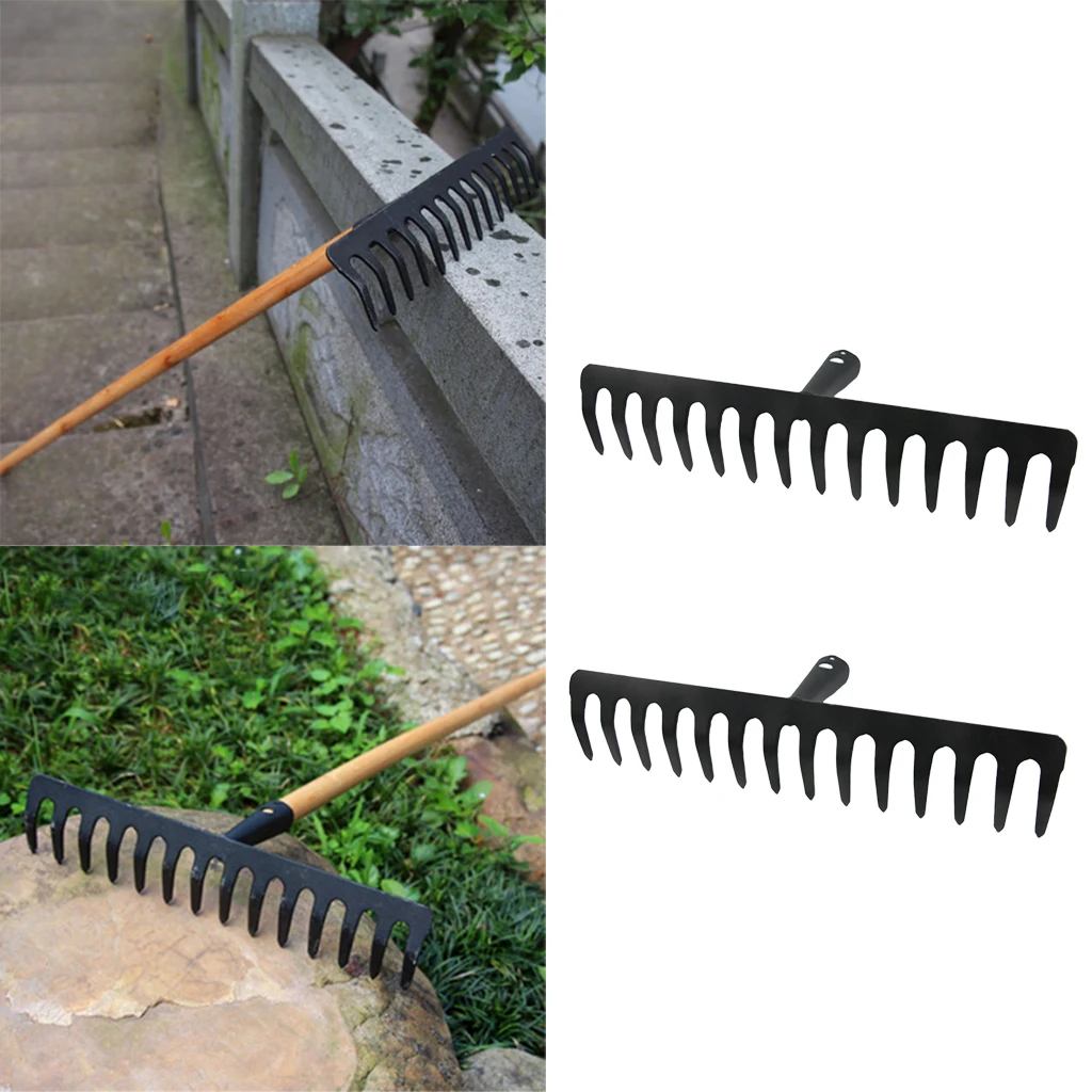 

2 Pcs Garden stainless steel Rake Head Garden Lawn Good quality and Durable