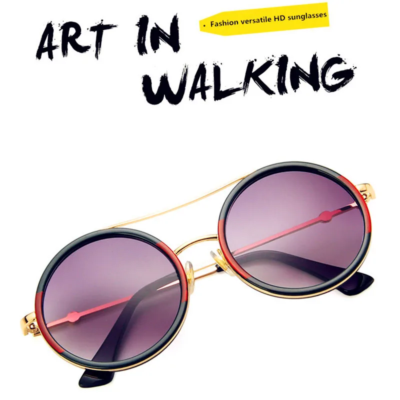 2019 Gothic Steampunk Round Metal Sunglasses Men Women Mirror Round Eye Sun Glasses Brand Designer Retro Vintage Oculos UV400