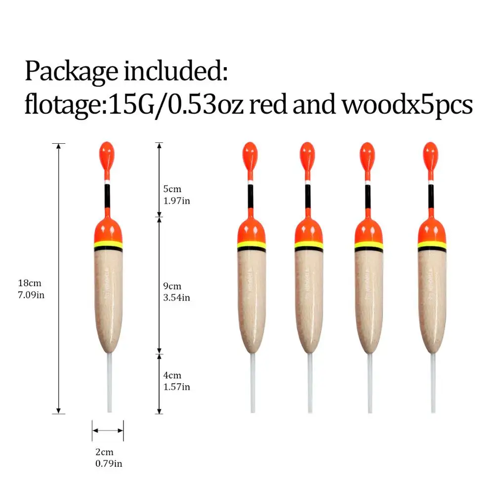 5 шт./компл. Рыбалка скольжения поплавок 15g 5g пробкового дерева рыбалка скольжения поплавок скольжения Подставка-поплавок для Go снаряжение для рыбалки - Цвет: 5pcs 15g wood