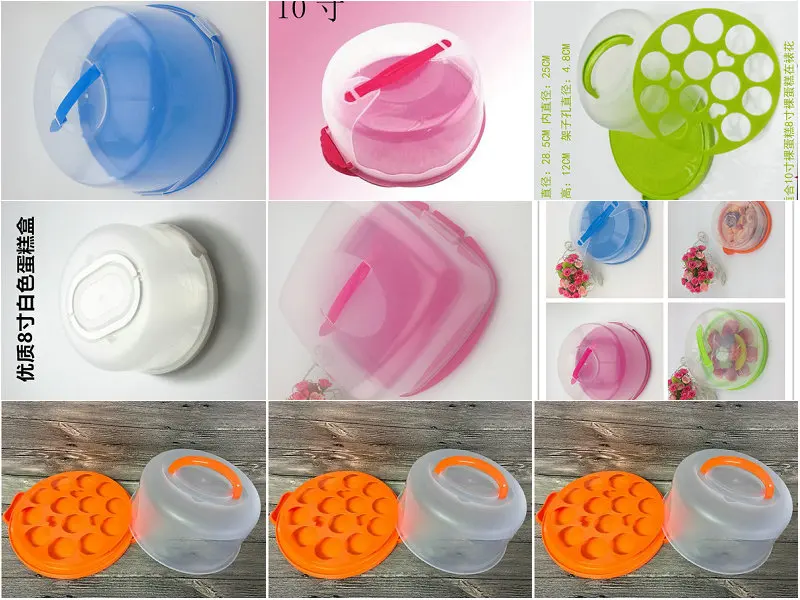 Groothandel/retail, gratis verzending, 1 STKS draagbare Taart snack doos plastic cake doos seal