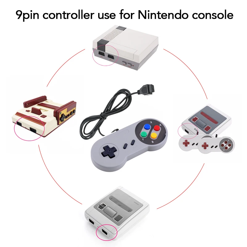 9 pin контроллер 1,5 м универсальный игровой джойстик Джойстик для nintendo SNES ТВ игровая консоль игровой контроллер для ТВ-игры