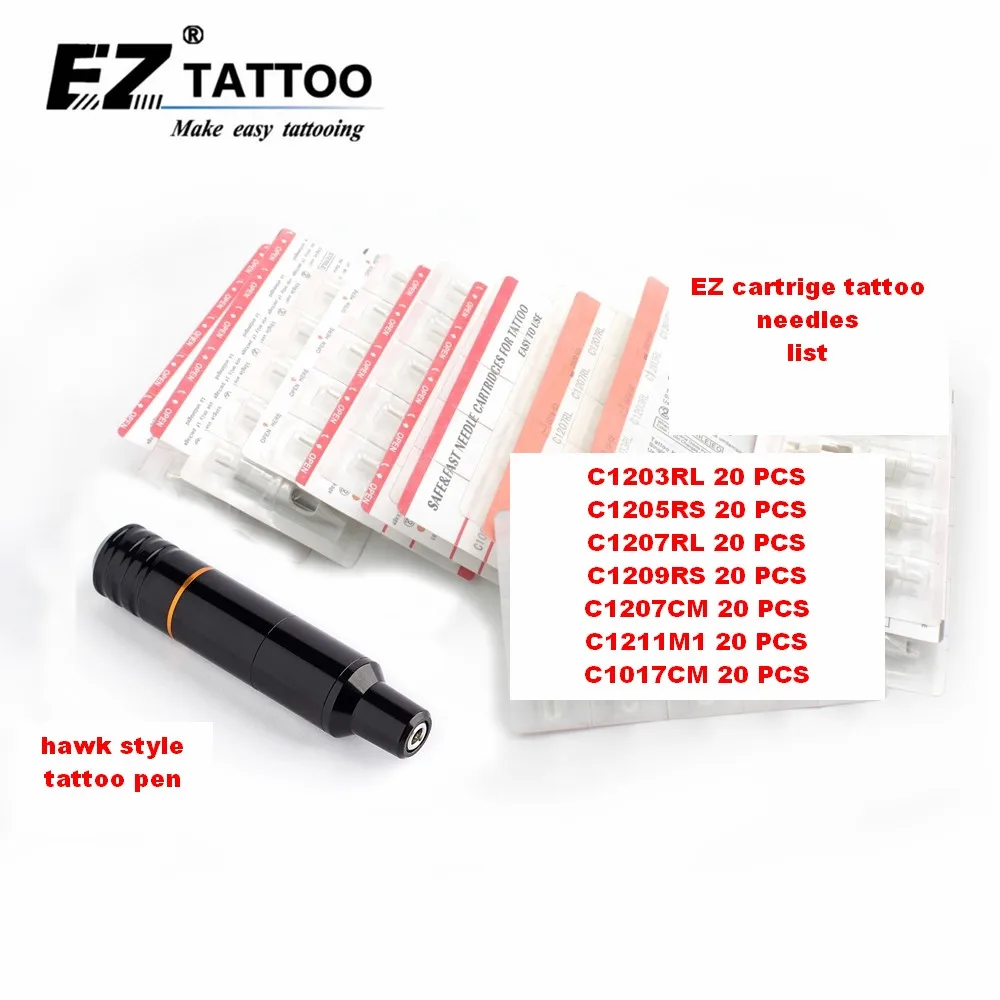 EZ New Tattoo kits 1 pcs Cartridge Tattoo machine Pen and 140 pcs EZ
