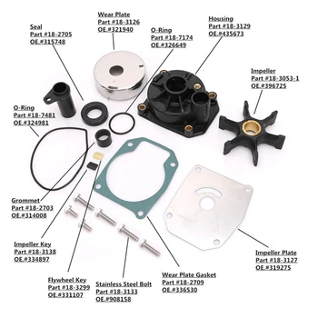 

Free Shipping Water Pump Repair Kit For 65/70/75HP 432955 18-3389