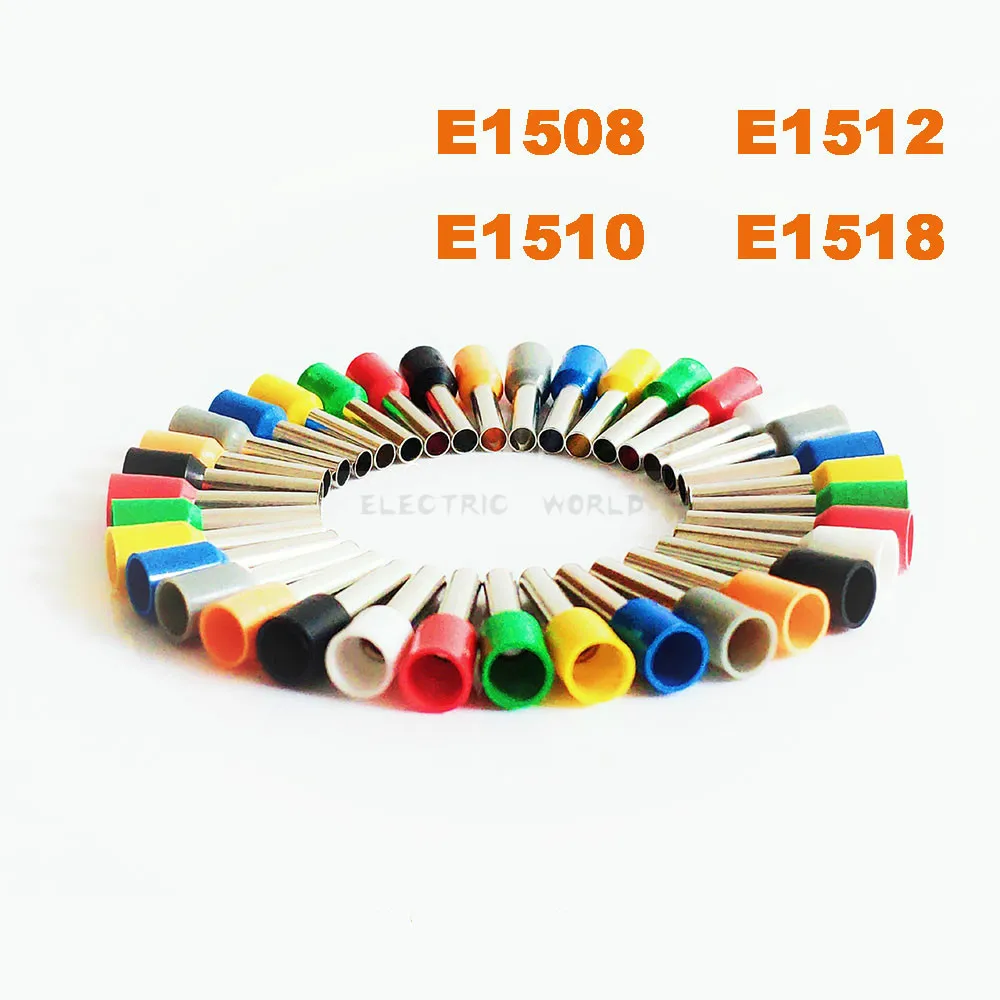 

E1508 E1510 Tube Insulated cord end terminals 0.5mm Cable Connector wire terminals Insulating Crimp wire Connector E1512 E1518
