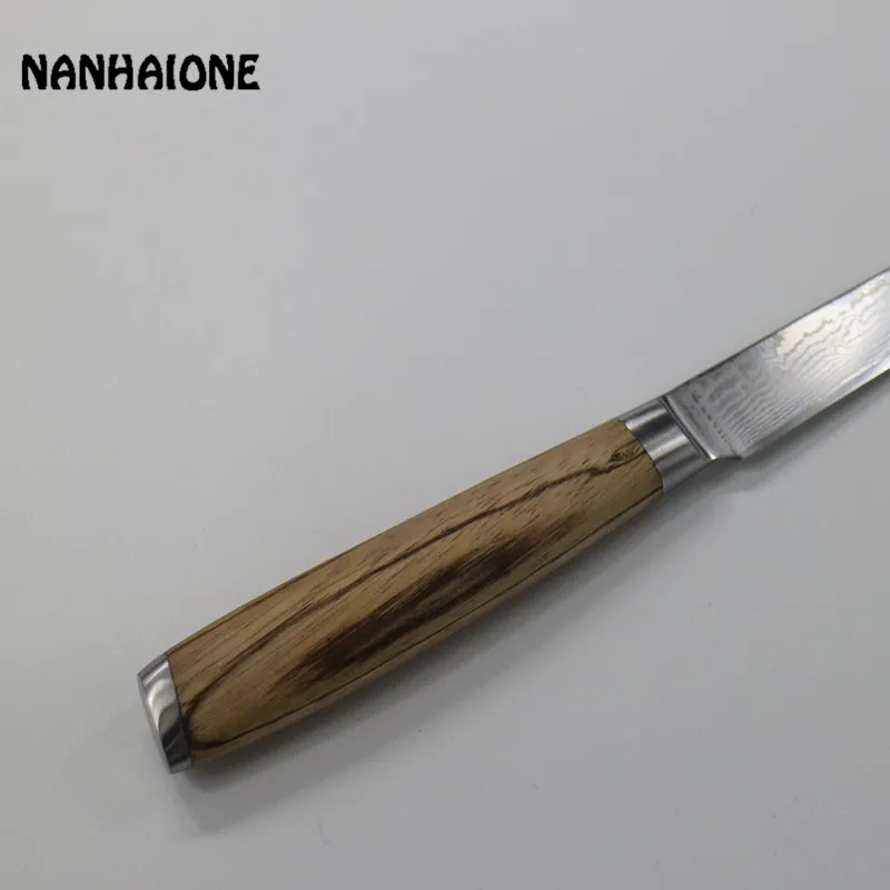 NANHAIONE универсальный нож из дамасской стали 5 дюймов zebra деревянная ручка кухонный