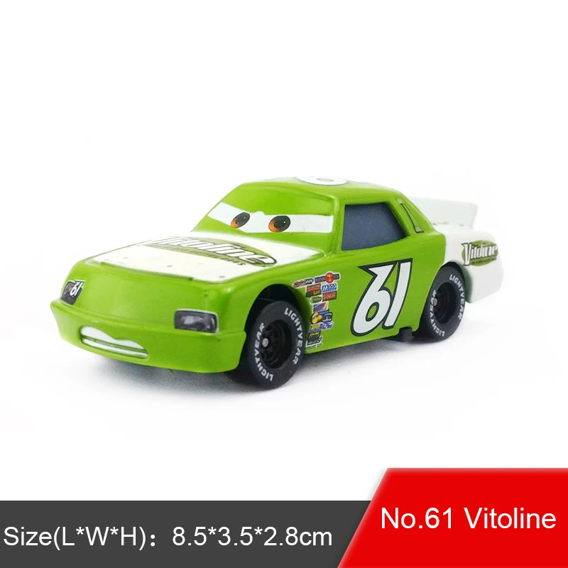 Disney Pixar Cars Racers цыпленок Хикс Молния Маккуин король NO.4-NO.123 1:55 металлические литые игрушки модель автомобиля для мальчиков Детский подарок - Цвет: No.61 Vitoline