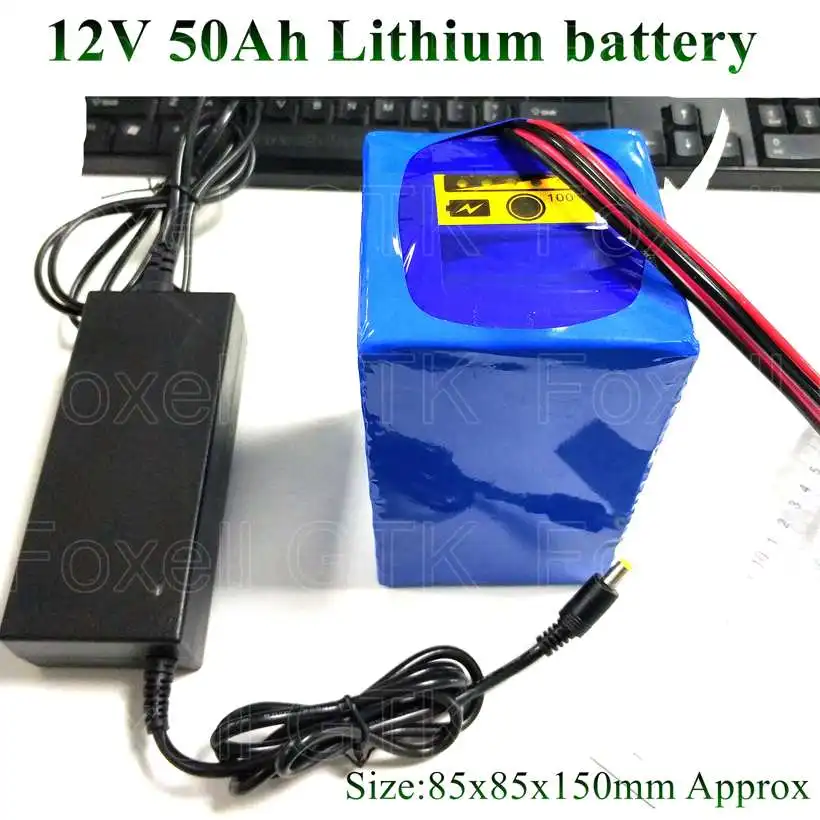 

Brand 12v 50Ah lithium battery pack lipo polymer portable plastic mobile instrument 300w 350w 40ah 30ah + 3A charger