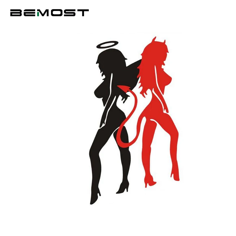 

BEMOST Car Styling Car Decoration Sticker Sexy Girls Angels And Demons Car Decor Reflective Waterproof Decals Auto Accessories
