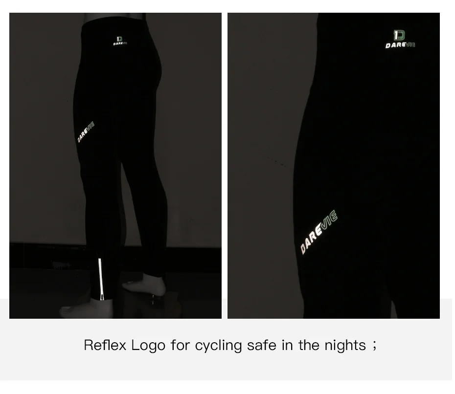 Darevie Велосипеды длинные Штаны 3D гелевый мягкий Велосипеды Штаны в Корейском стиле эластичная ткань спандекс светоотражающий нога молния безопасной ночной езды