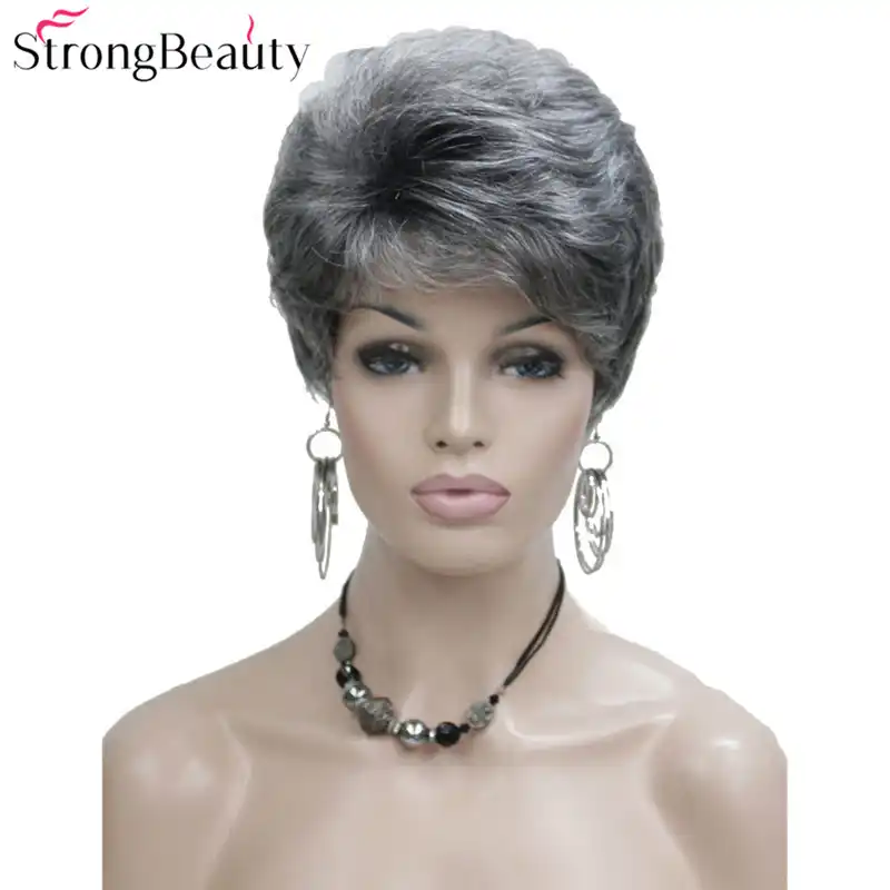 Strongbeauty Pelo Corto Sintetico Ondulado Abultado Natural Rubio Plateado Gris Pelucas Con Flequillo Para Mujeres Varios Colores A Elegir Peluca Con Pelo Rizado Del Pelopelucas Con Flequillo Aliexpress