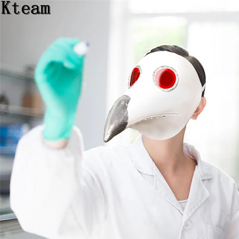 

2019 New Hot plague doctor mask Beak Doctor Mask Long Nose Cosplay Fancy Mask Gothic Retro Rock Latex Halloween beak Mask