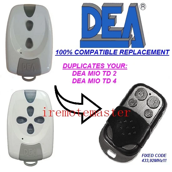 

2pcs Free Shipping Duplicator for DEA MIO TD 2/4 replacement remote control