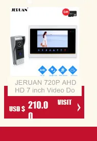 JERUAN 1.0MP 720 P AHD HD обнаружения движения 7 дюймов Сенсорный экран телефон видео домофон Системы запись монитор + ИК мини Камера