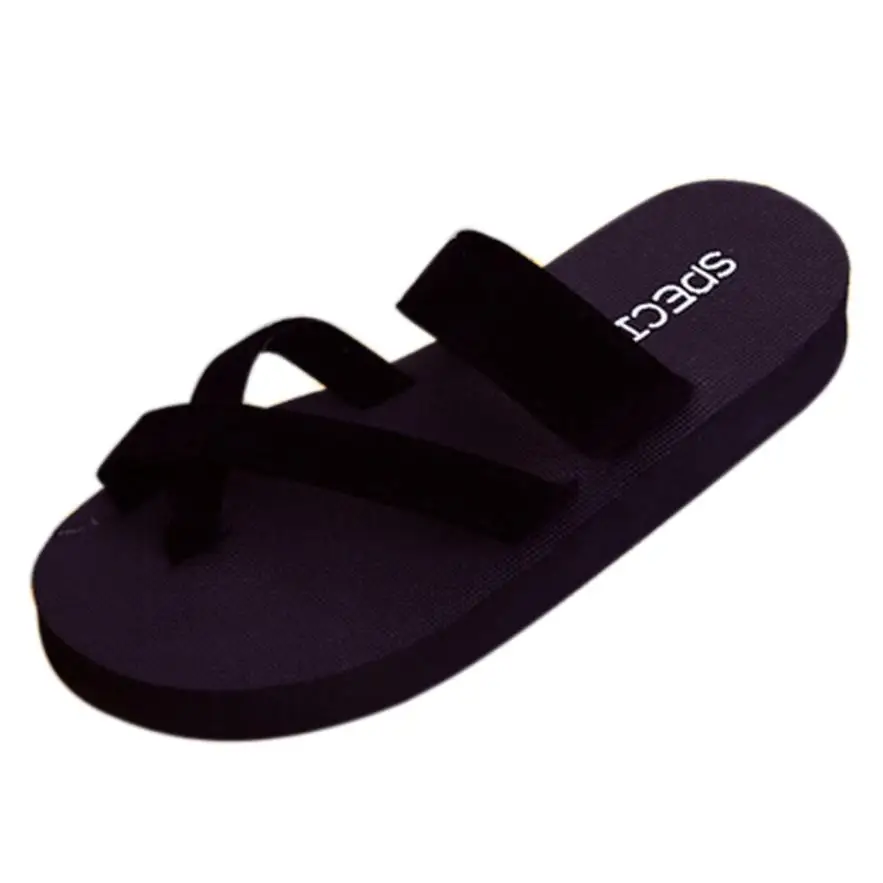 

Womens Girls Casual Flats Toe Summer Women Slides Casual Solid Black Blue Wedges Flip Flops Outdoor Slippers Platform Shoes 3.29