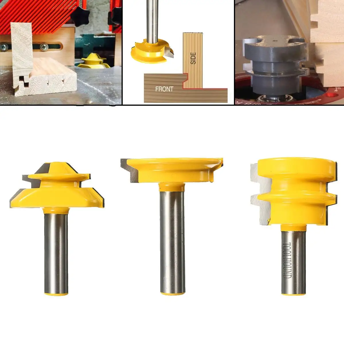 

1/2'' Shank Cabinet Door Rail Stile Milling Cutter Woodworking Router Bit Wood Tools Floor Puzzle Knives Panel Raiser Glue Joint