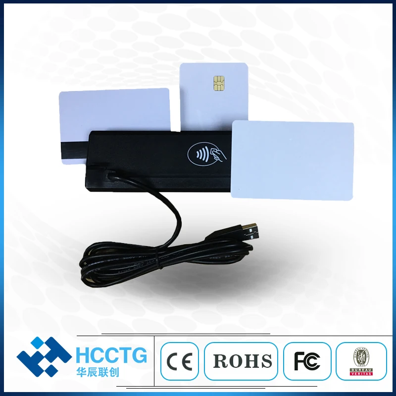 USB Все в одном Track 1/2/3 магнитная карта RFID считыватель для MSR& IC(chips On Board) Psam карты HCC-110