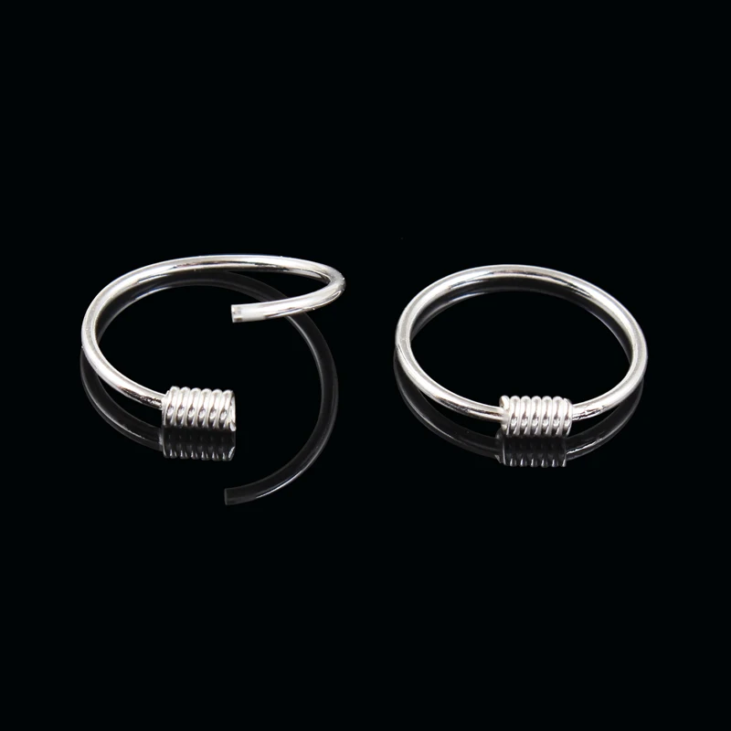 Real 925 sterling silver nipple ring round body piercing 20G outside diameter 8 10 12 mm piercing jewelry S925 fashion jewelry-2