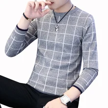 Бренд Social хлопок тонкий мужской пуловер Свитера Повседневный вязаный плед вязаный мужской свитер Masculino Джерси одежда 3XL