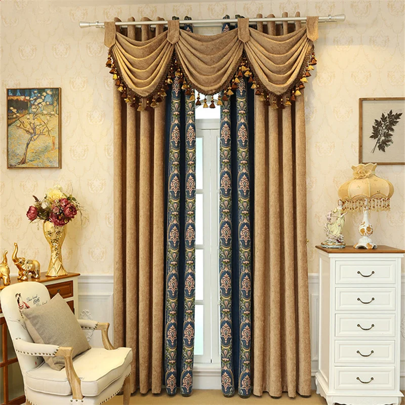 Custom Curtains High Class Simple Modern Luxurious Yellow Thick