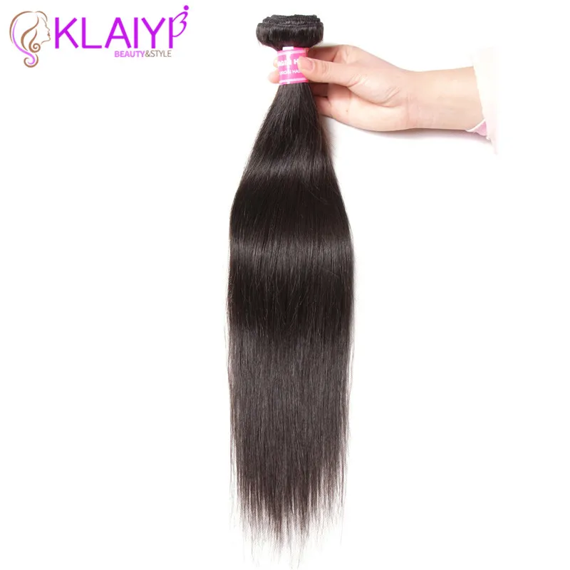 Paquetes rectos de pelo Klaiyi 8-30 pulgadas cabello indio Color Natural cabello humano paquetes Remy extensión de cabello envío gratis