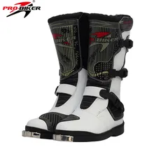 PRO,BIKER PU En Cuir Moto Motocross Racing Longue Bottes Chaussures Motocross Hors Route Équitation