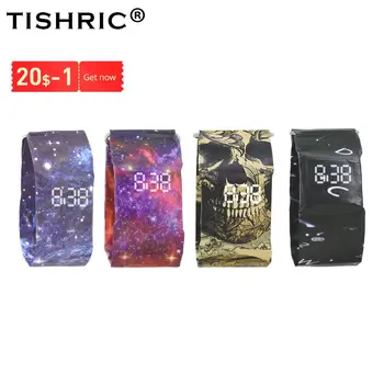 

Fashion Digital Paper Watch LED Sport Smart Watches For Lady Women Watch Men Student Waterproof Clock Paper Strap With package
