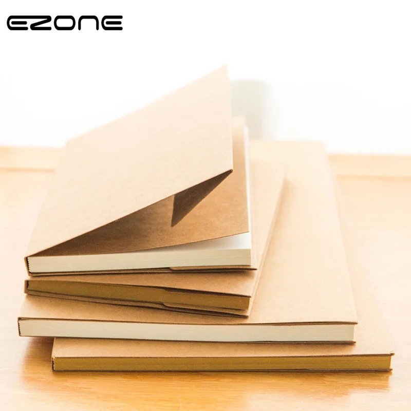 

EZONE White/Kraft Paper Inner Page Notebook Students Writing Book Office Memo Art Students Sketchbook School Supply 132 Pages