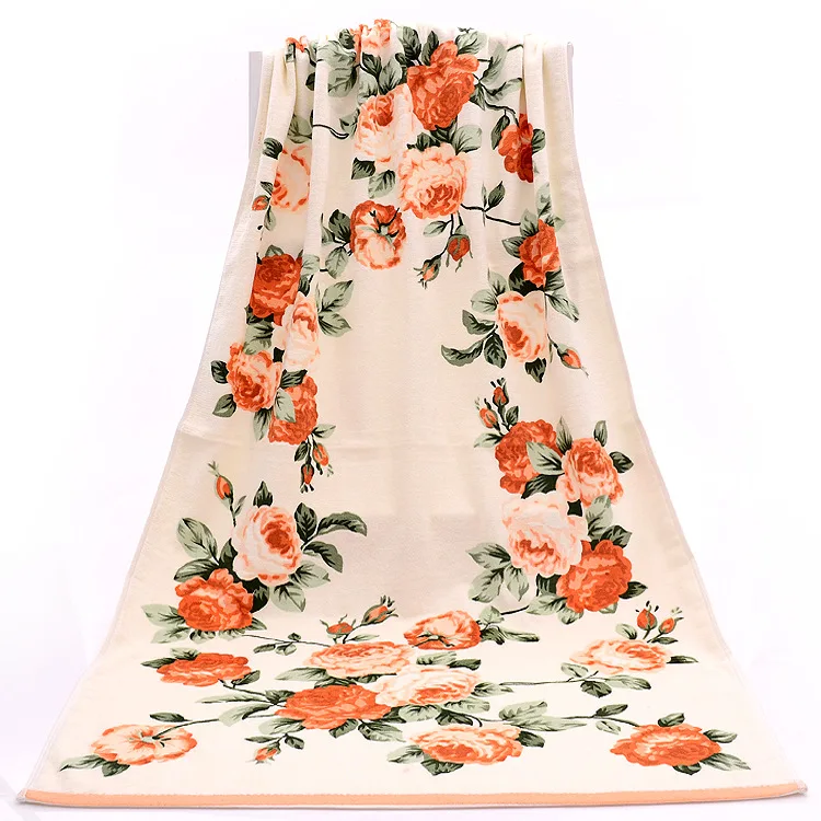 35 75 70 135cm Floral Pattern Cotton Bath Towels for Adults Beach Terry Bath Towels Bathroom