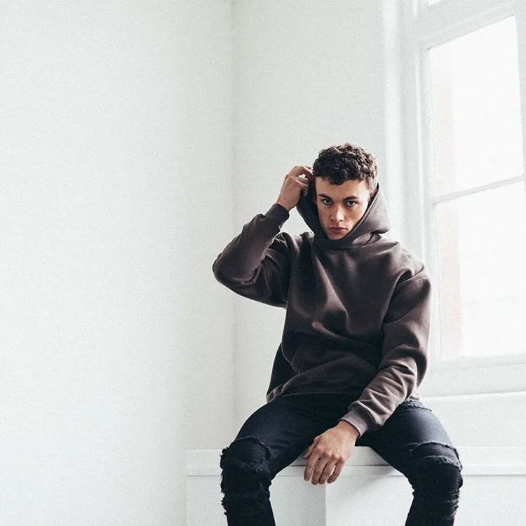 

High Quality Men Hoodies Brand Autumn Winter Hip Hop Pocket Sweatshirt Pullover Sportswear Male Leisure Solid color Hoodie