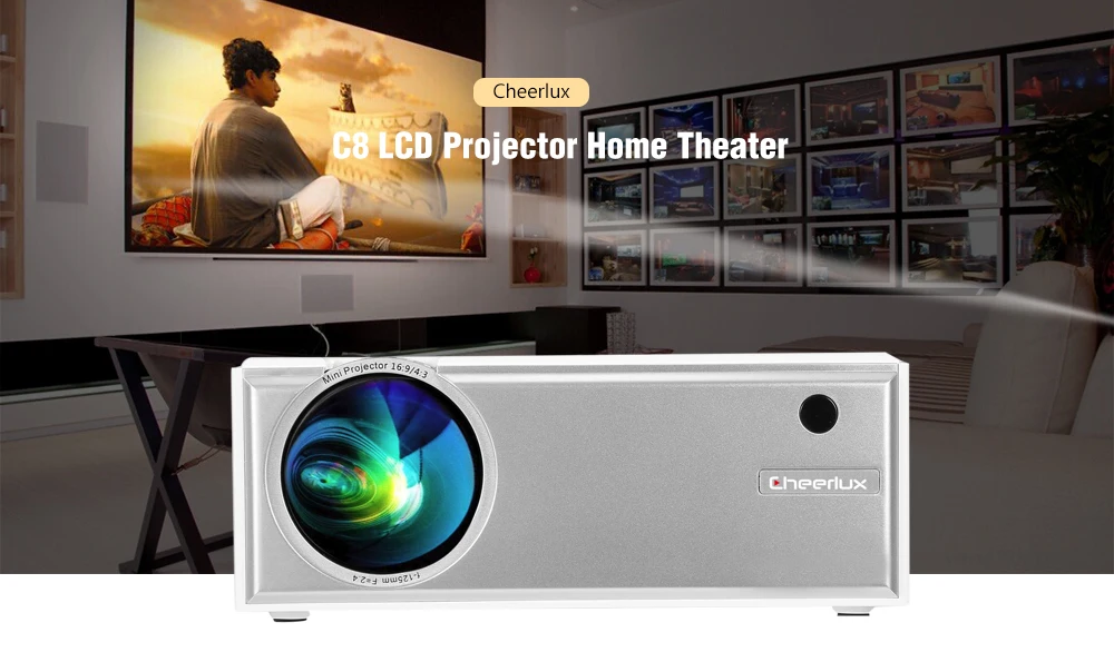 Cheerlux C8 ЖК-проектор 1800 люмен 1280x720P поддержка 1080 P/HDMI/VGA Домашние развлечения