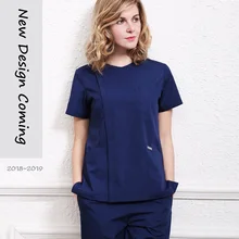 Стоматологическая красота больница женщина и мужчина доктор короткий рукав хирургическая форма изоляции скраб набор, Медсестры Медицинский сплит костюм набор, ZK11