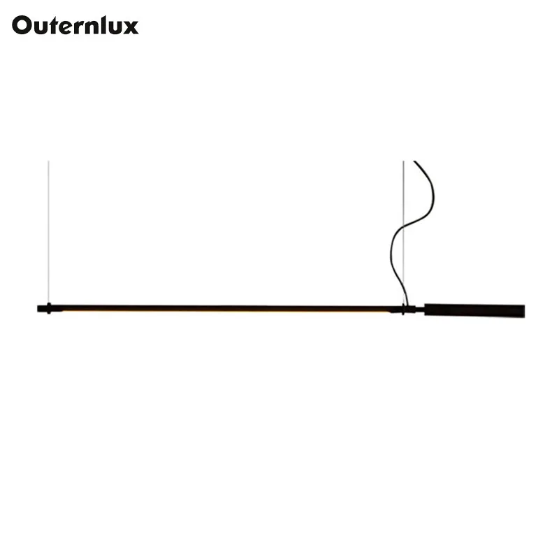 

Designer's Nordic Restaurant Chandelier Post-modern Long Bar Chandelier LED Modern Simple Studio Bedroom Chandelier