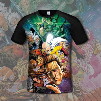 

[XHTWCY] New Arrive Men Summer Short Sleeve t shirts Anime One Punche Man t shirts Cartoon t shirt tees