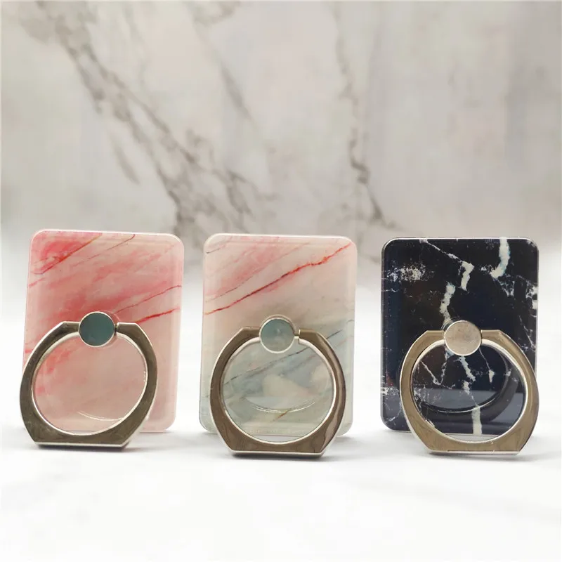 Fashion Colorful Finger Ring Universal Marble For Huawei For Samsung Mobile Phone Cover Smartphone Stand Holder For iPhone Case