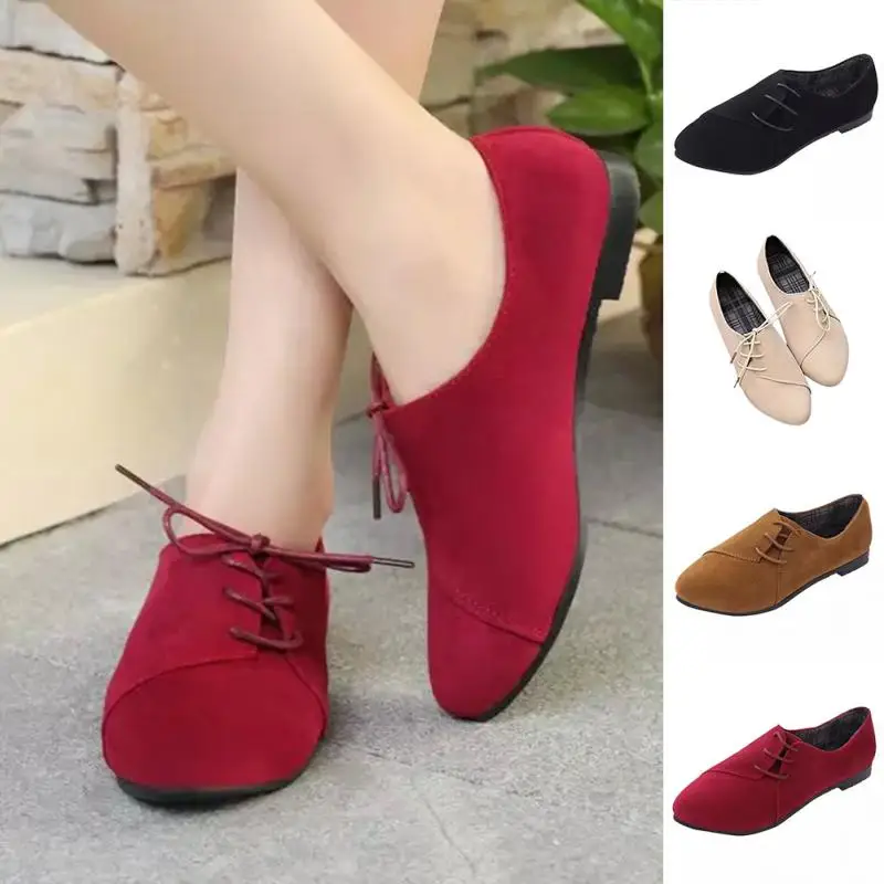 

Fashion Women Trendy Pointed Toe Lace Up Flat Heel Leisure Pull On Ladies Sandals Shoes