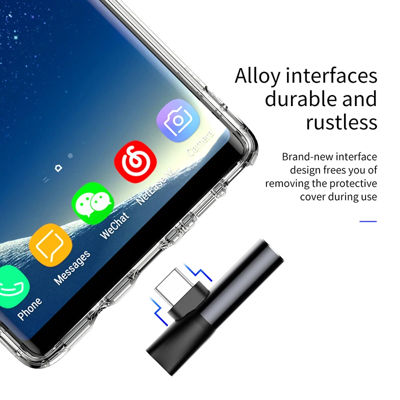 Baseus 2 в 1 USB Type C конвертер для 3 5 мм Aux Jack адаптер зарядка удлинитель наушников Xiaomi 8