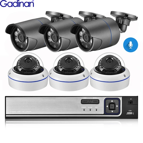 Gadinan 8CH 5MP NVR Kit H.265 3MP Audio IP Camera System Security Camera IR Outdoor Waterproof CCTV Video Surveillance NVR Set outdoor security cameras Surveillance Items