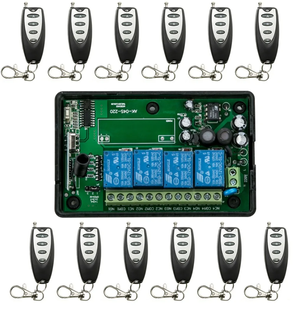 AC85v250V 110V 4CH Wide voltage Wireless Remote Control Switches 220V