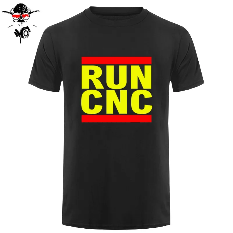 Run CNC черная футболка с ЧПУ машинист код Тернер мельница крутая Повседневная pride Футболка Мужская Унисекс модная футболка забавная - Цвет: black yellow