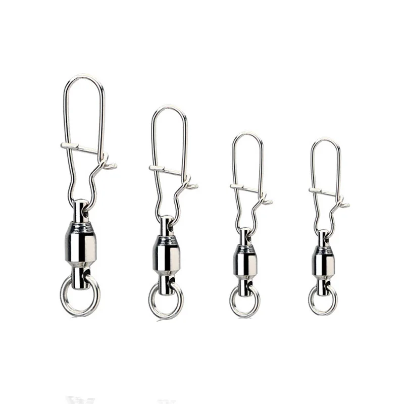 

20Pcs/lot Strong Ball Swivels with Sold Rings Split Ring Fishing swivel snap Connector Size 0# 1# 2# 3# Saltwater Fishing