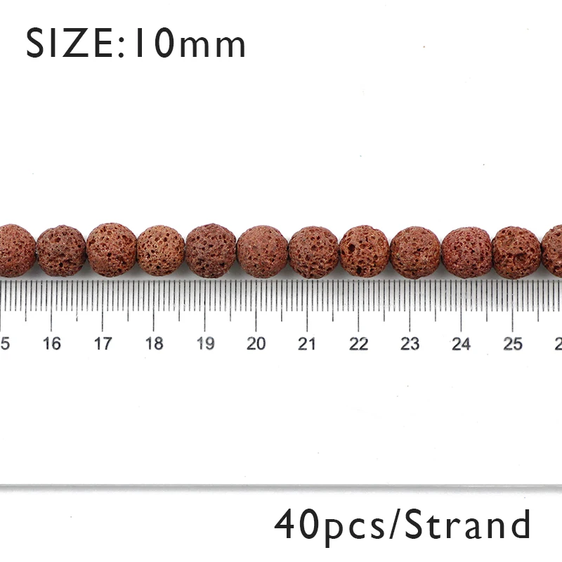 BTFBES бусинки из коричневой лавы вулканическая скала высокое качество натуральный камень 4 6 8 10 12 мм бусина для изготовления ювелирных изделий браслет DIY Аксессуары - Цвет: ST082-10mm 40pcs