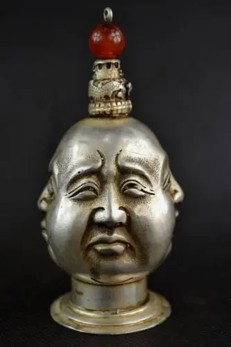 Ymying китайская старая медная ручная скульптура с четырьмя мордочками Будды
