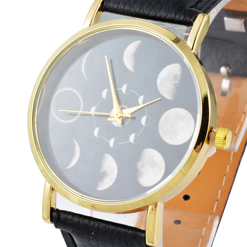 

Runer New design Moon Phase Astronomy Space Watch Fashion leather brand Watches Casual Watches Relogio Feminino free shipping