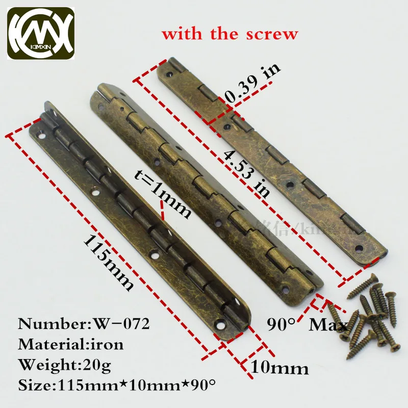 10pc 10*115mm KIMXIN long term sales bronze flat hinges Wooden box